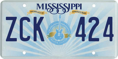 MS license plate ZCK424