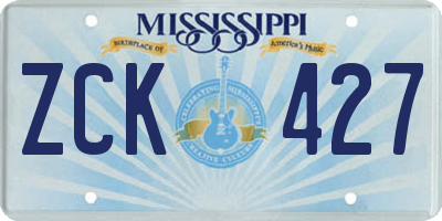 MS license plate ZCK427