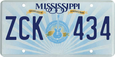 MS license plate ZCK434