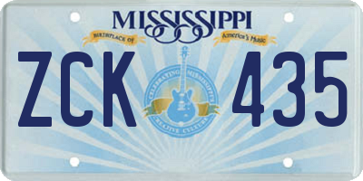 MS license plate ZCK435