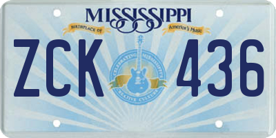 MS license plate ZCK436