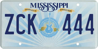 MS license plate ZCK444