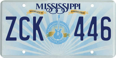 MS license plate ZCK446