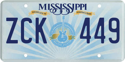 MS license plate ZCK449