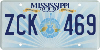 MS license plate ZCK469