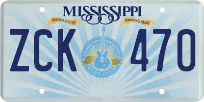 MS license plate ZCK470