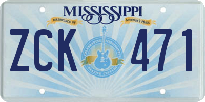 MS license plate ZCK471