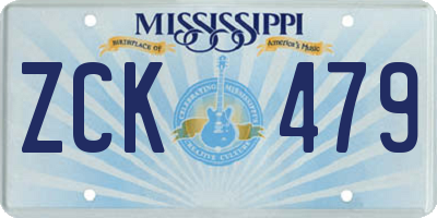 MS license plate ZCK479