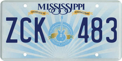 MS license plate ZCK483