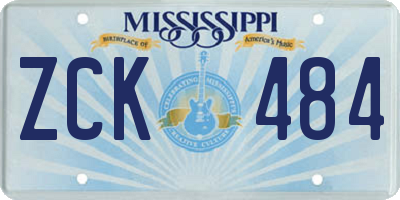 MS license plate ZCK484
