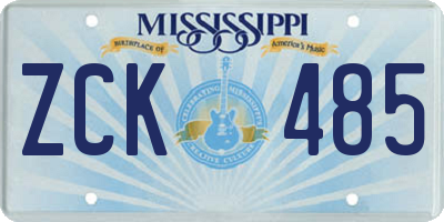 MS license plate ZCK485