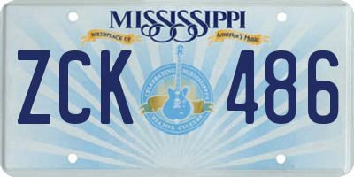 MS license plate ZCK486