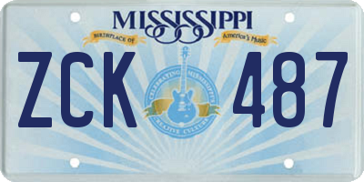 MS license plate ZCK487