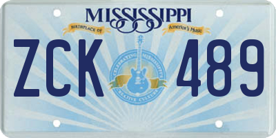 MS license plate ZCK489
