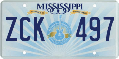 MS license plate ZCK497