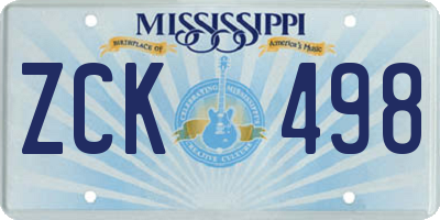MS license plate ZCK498
