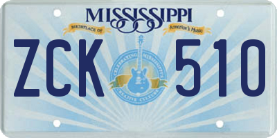 MS license plate ZCK510