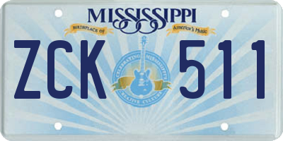 MS license plate ZCK511