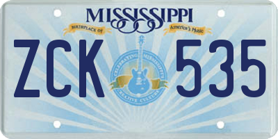 MS license plate ZCK535
