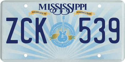 MS license plate ZCK539