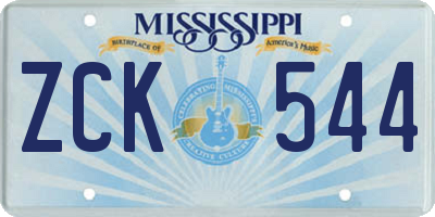 MS license plate ZCK544