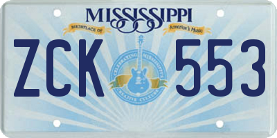 MS license plate ZCK553