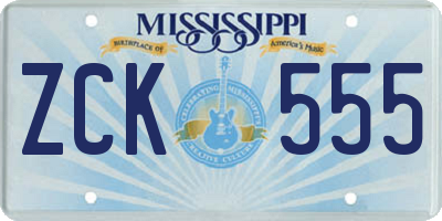 MS license plate ZCK555