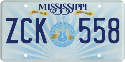 MS license plate ZCK558
