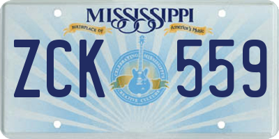 MS license plate ZCK559