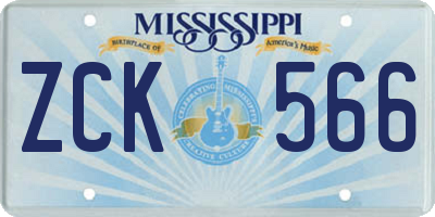 MS license plate ZCK566