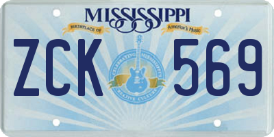 MS license plate ZCK569