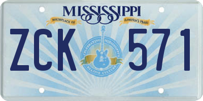 MS license plate ZCK571