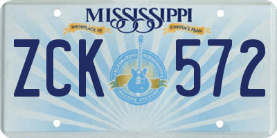 MS license plate ZCK572