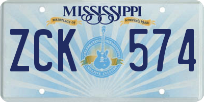 MS license plate ZCK574
