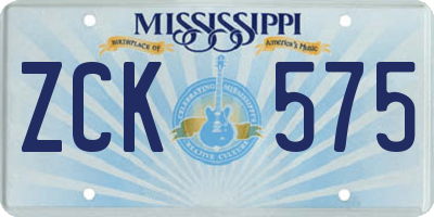MS license plate ZCK575
