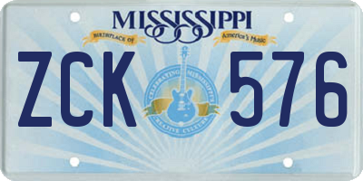 MS license plate ZCK576