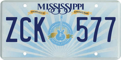MS license plate ZCK577