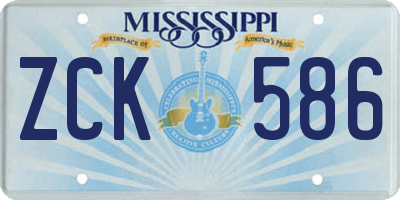 MS license plate ZCK586