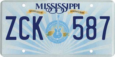 MS license plate ZCK587