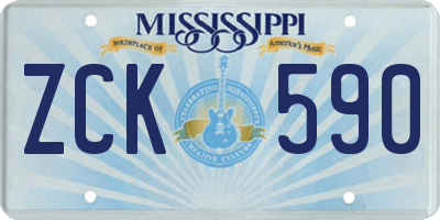 MS license plate ZCK590