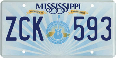 MS license plate ZCK593