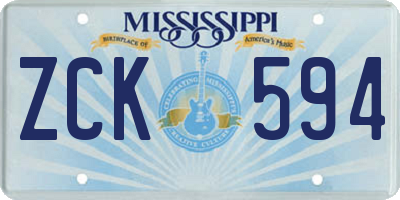 MS license plate ZCK594