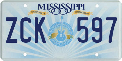 MS license plate ZCK597