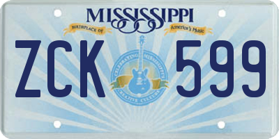 MS license plate ZCK599