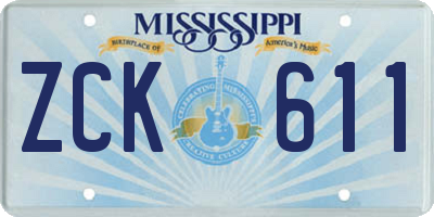 MS license plate ZCK611