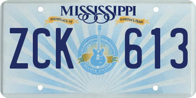 MS license plate ZCK613