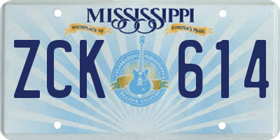 MS license plate ZCK614