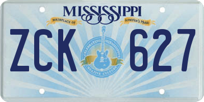 MS license plate ZCK627