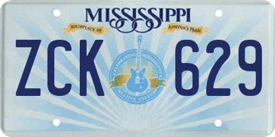 MS license plate ZCK629