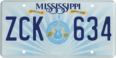MS license plate ZCK634